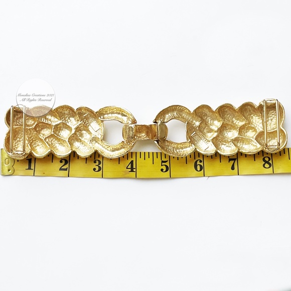 Accessocraft NYC Belt Buckle Large Gold Metal Braid 8in Long Vintage 80s - Picture 5 of 7
